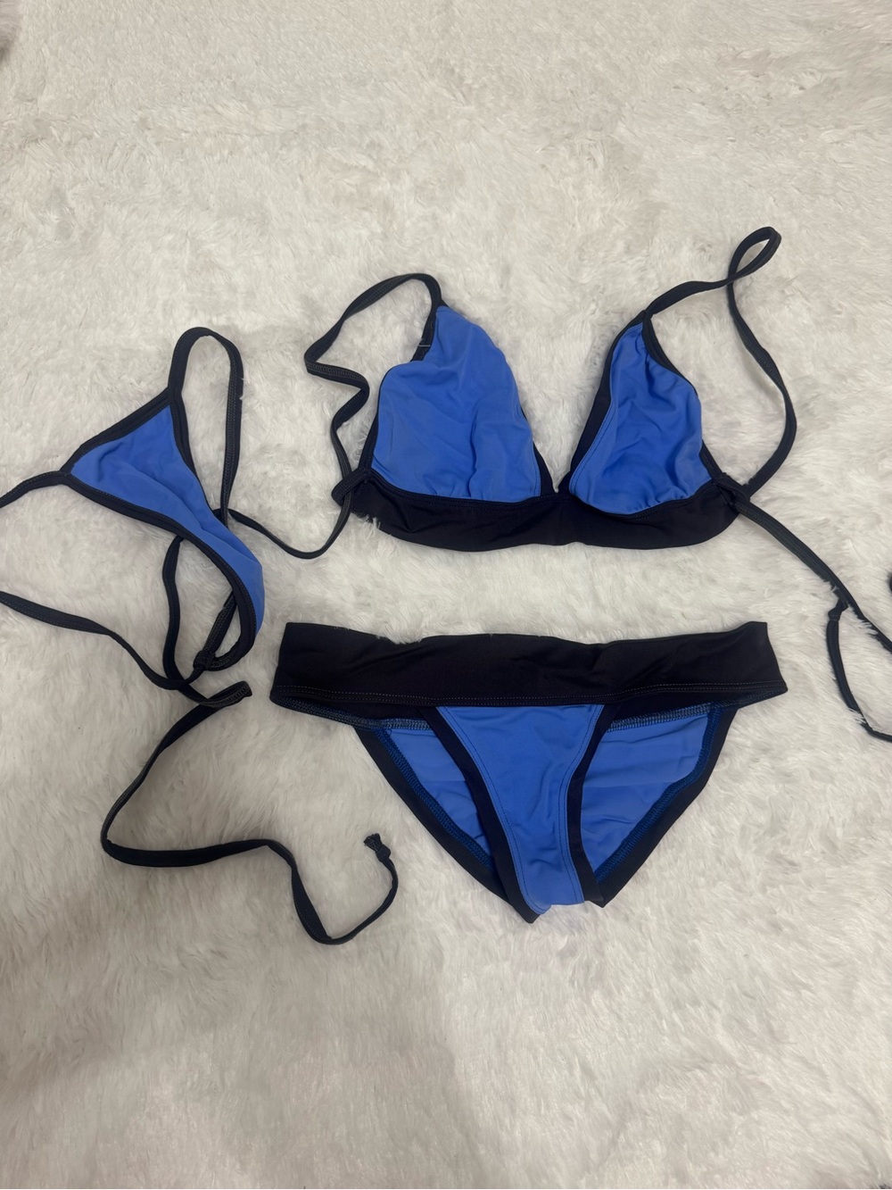 New small blue black festival y2k bikini rave swimsuit scrunch outfit sporty set